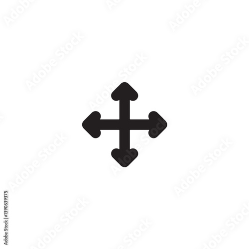 Four direction arrow icon for move and drag Vector