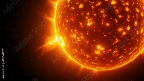 Fiery Sun Surface Detailed Close Up Space Exploration Solar Flare Astronomy Video