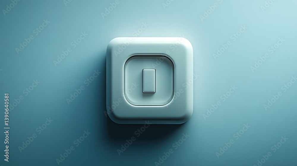 Light Switch on a Minimalist Background Modern Design for Home Automation and Energy Control Light Switch on a Minimalist Background Modern Design for Home Automation and Energy Control