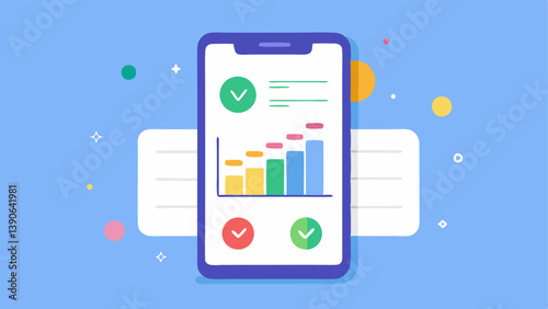 Habit Tracker App A simplistic mobile screen displaying a habit tracking app with colorful visuals of habits being logged and progress being noted representing the importance of