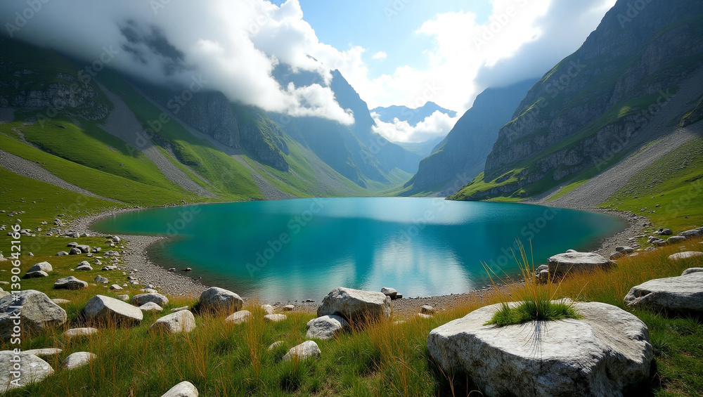 mountain lake in the alps mountain lake in the alps