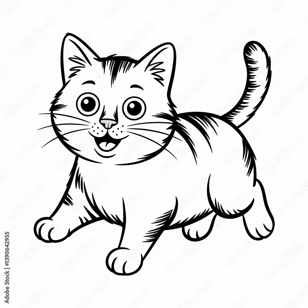 Obraz premium black cat cartoon