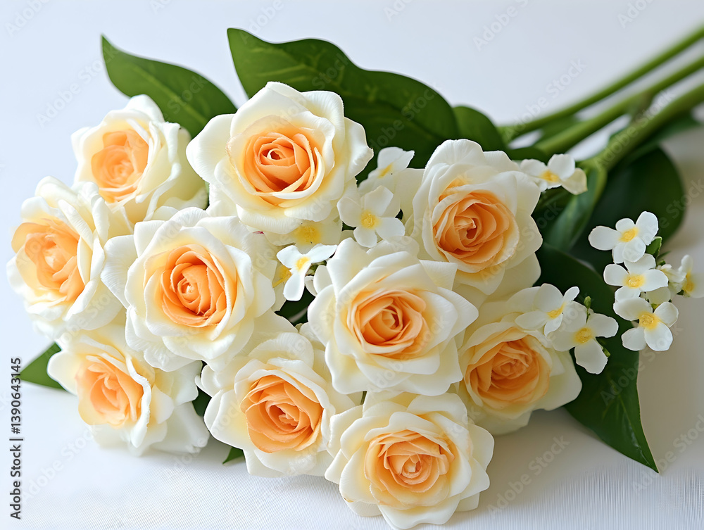 Bouquet of Peach and Cream Roses (1) Bouquet of Peach and Cream Roses (1)