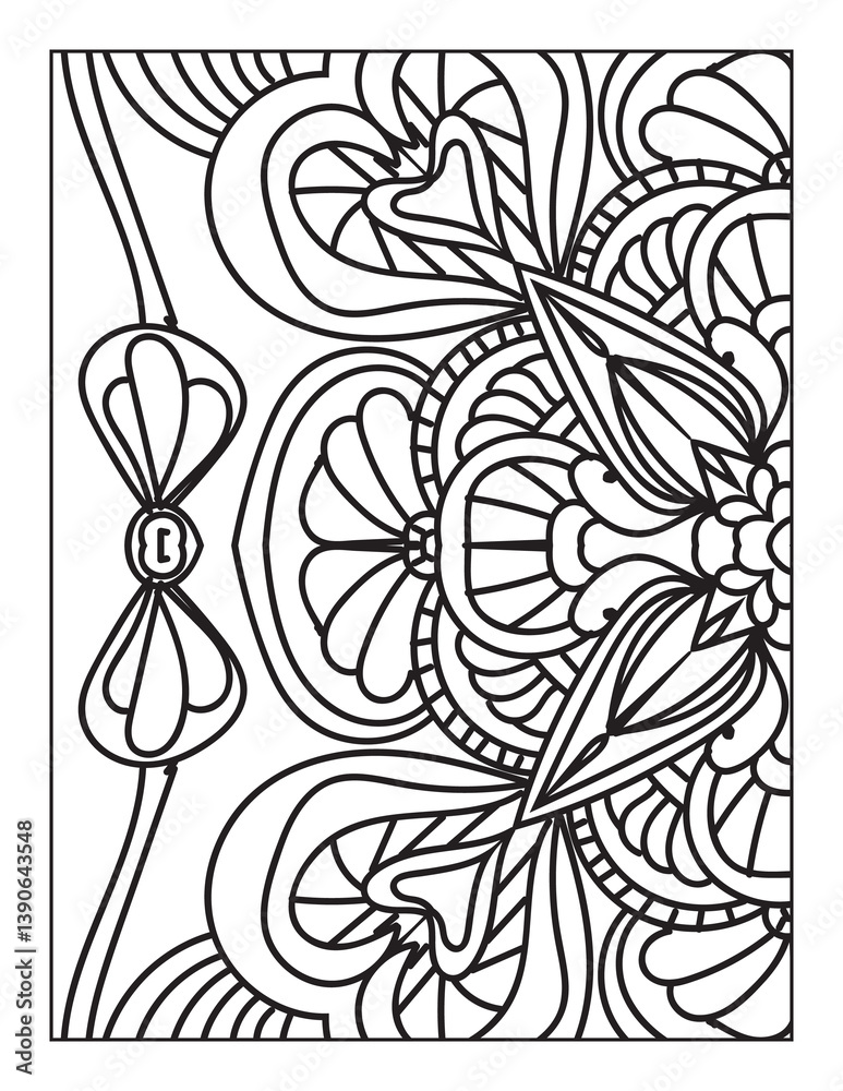 Fototapeta premium Intricate Printable Mandala pattern coloring page for adults and kids