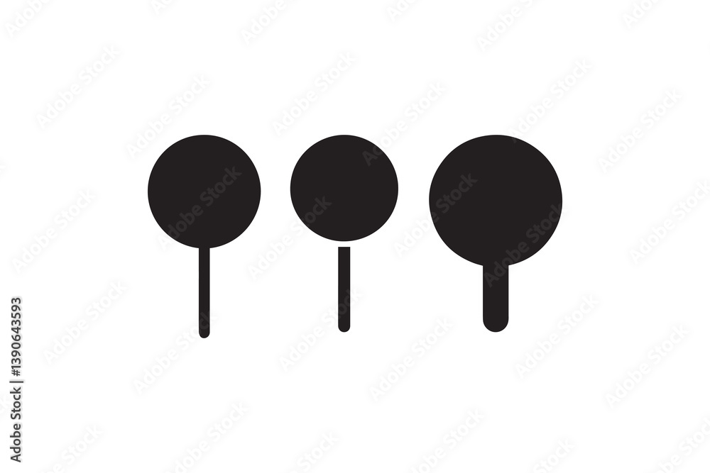 Symbol of simple lollipop icon silhouette in a simple, minimalist vector on a white background Symbol of simple lollipop icon silhouette in a simple, minimalist vector on a white background