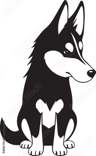 Husky dog. Hand drawn vector illustration