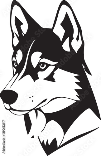 Husky dog. Hand drawn vector illustration