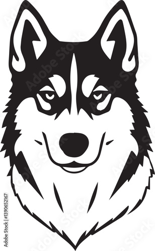 Husky dog. Hand drawn vector illustration