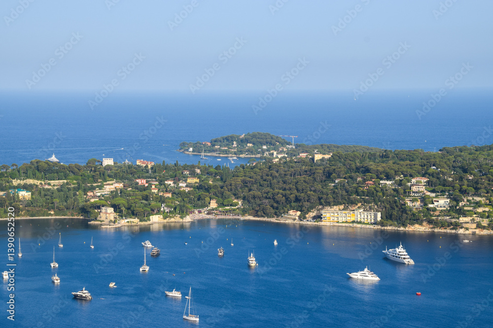 Obraz premium Aerial panoramic view of Saint Jean Cap Ferrat, South of France.