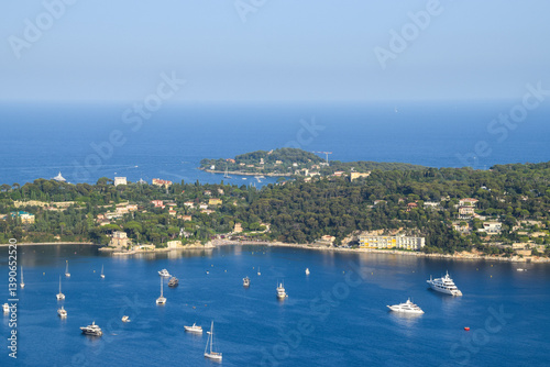 Aerial panoramic view of Saint Jean Cap Ferrat, South of France.