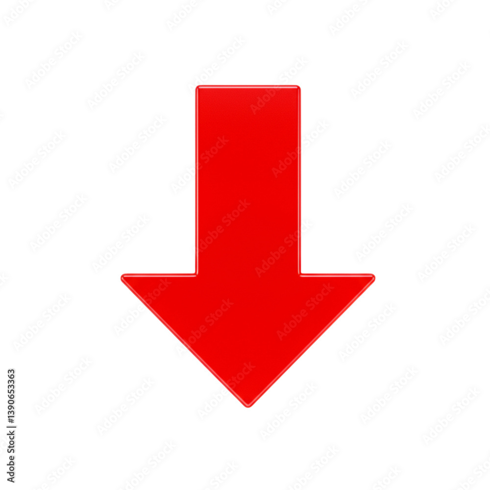 A vibrant red downward-pointing arrow graphic against a black background. A vibrant red downward-pointing arrow graphic against a black background.