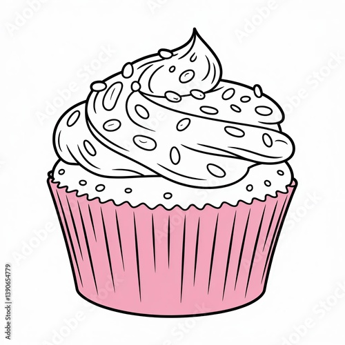 vector illustration of a cupcake