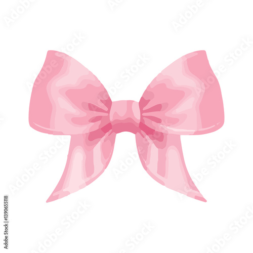 Bright pink bow with white stars perfect for decorating gifts or hair accessories during festive occasions