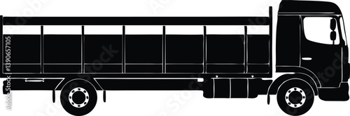 A highly detailed illustration of a long wheelbase canvas sided truck. Perfect for applying company graphics