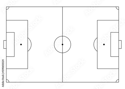 Soccer field in flat style
