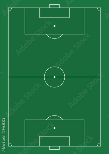 Soccer field in flat style
