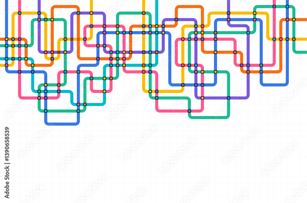 Circuit connect lines and dots. Network technology and Connection concept. Decentralized network nodes connections