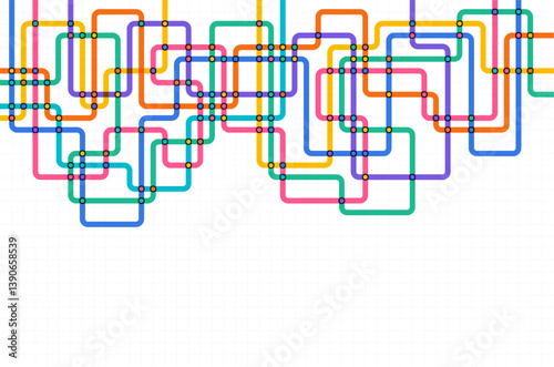 Obraz na płótnie Circuit connect lines and dots. Network technology and Connection concept. Decentralized network nodes connections w salonie
