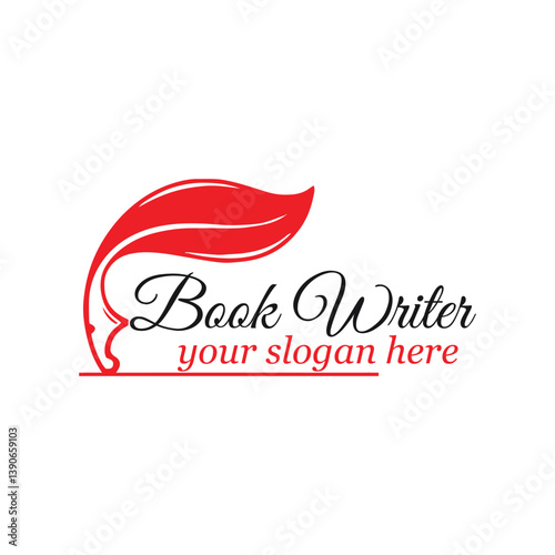 book writer author logo design vector format