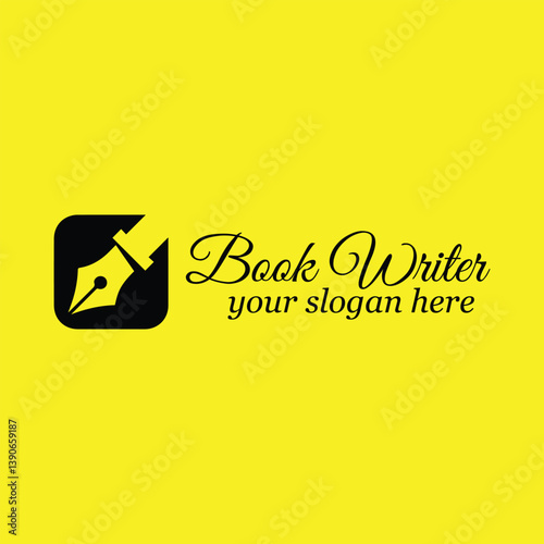 book writer author logo design vector format