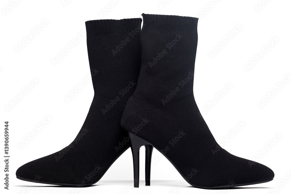 Elegant black sock boots showcasing modern footwear design Elegant black sock boots showcasing modern footwear design