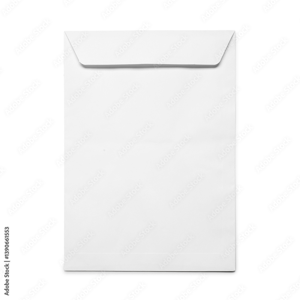 Envelope isolated on white, top view. Mockup for design Envelope isolated on white, top view. Mockup for design