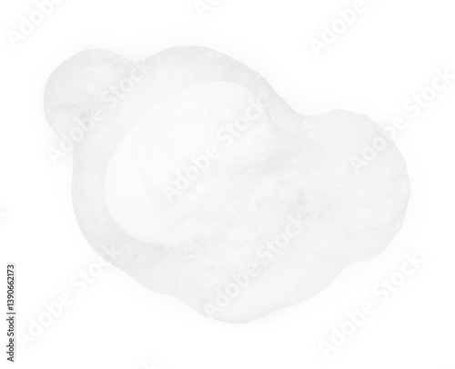 Obraz na płótnie Soap with foam on white background, top view w salonie