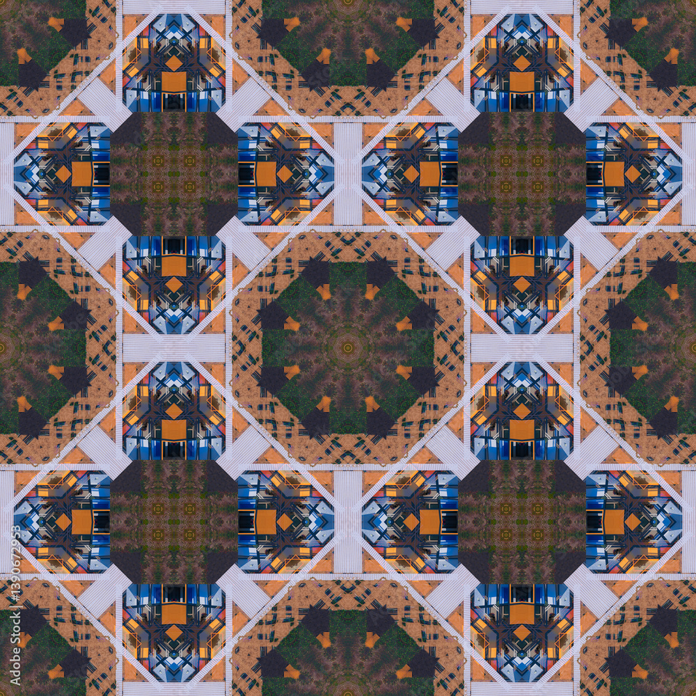 Fototapeta premium Abstract pattern, multi-colored kaleidoscope from photos