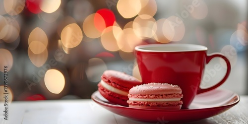 Crushed Candy and Macarons Christmas Setting

