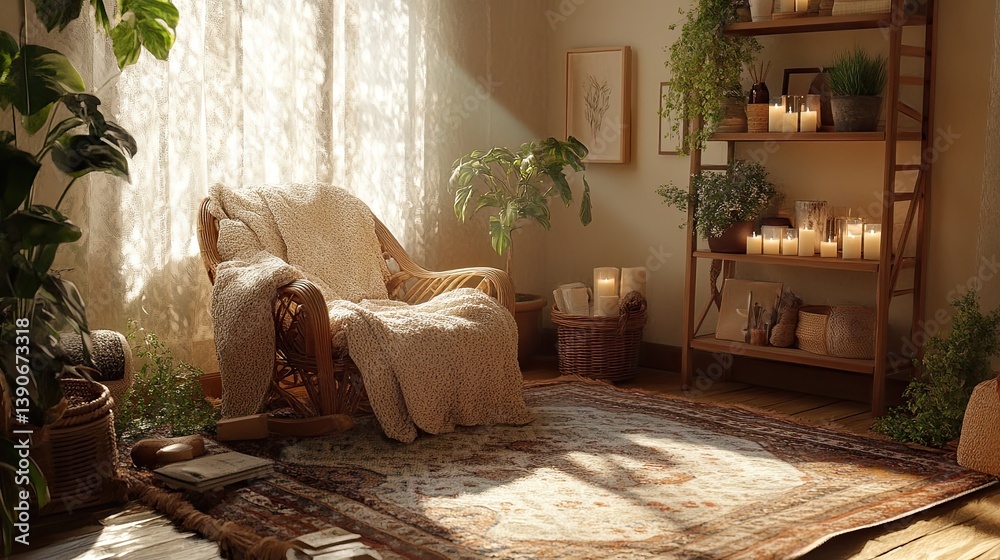A light-filled hygge corner with a large