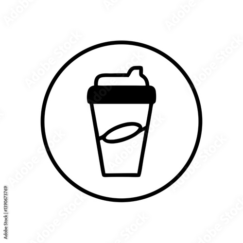 Icon of a protein shake cup against a transparent background  