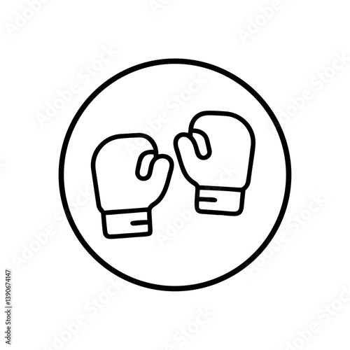 Kickboxing gloves outline icon on transparent background  