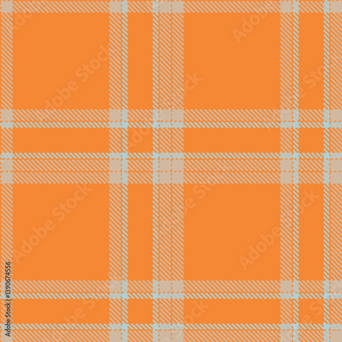 Smoky pumpkin orange Tartan patterns fabric texture. Contemporary Sandy putty Seamless Tartan