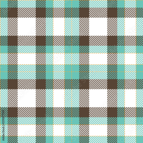 Bright butterscotch and Iridescent pale teal Seamless Tartan Fabric Design