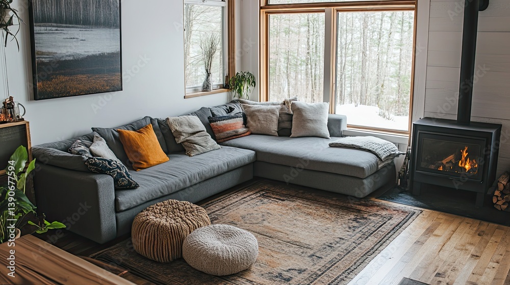 A minimally styled hygge haven with warm wooden floors