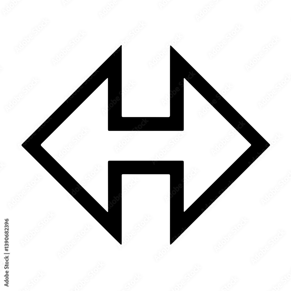 Two-way Minimalist arrow icon representing horizontal movement interaction and responsive design Two-way Minimalist arrow icon representing horizontal movement interaction and responsive design
