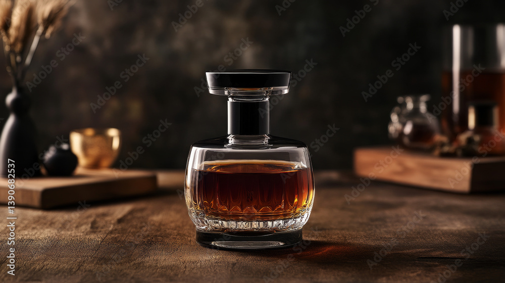 Classic whiskey bottle displayed clearly for product representation Classic whiskey bottle displayed clearly for product representation