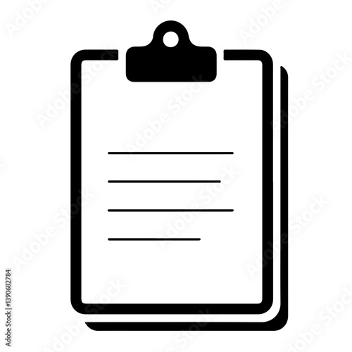 Clipboard icon representing task list or notes in minimalist interface design