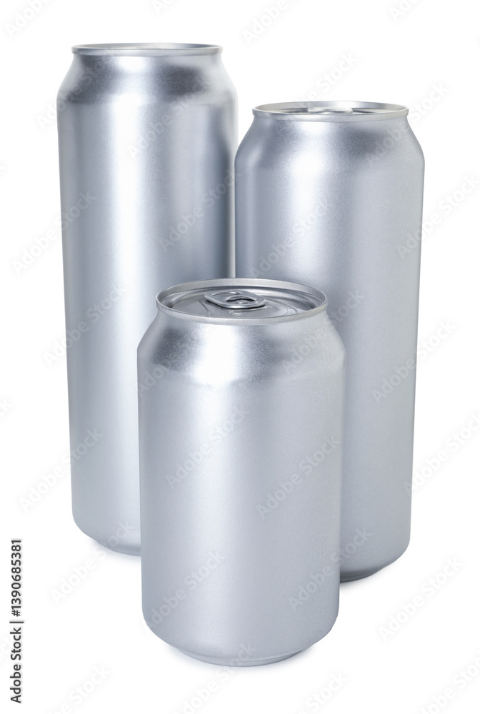 Many blank tin cans isolated on white Many blank tin cans isolated on white
