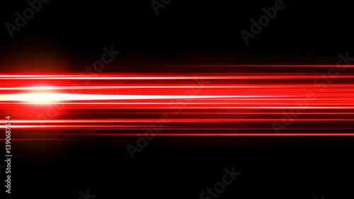 Abstract red light streaks moving across a black background, suitable for visual effects