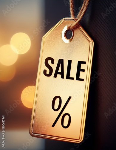 Etiqueta con un tanto por ciento para publicidad de rebajas
