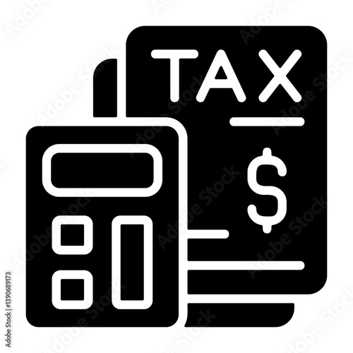 Tax Calculation Solid Solid Icon
