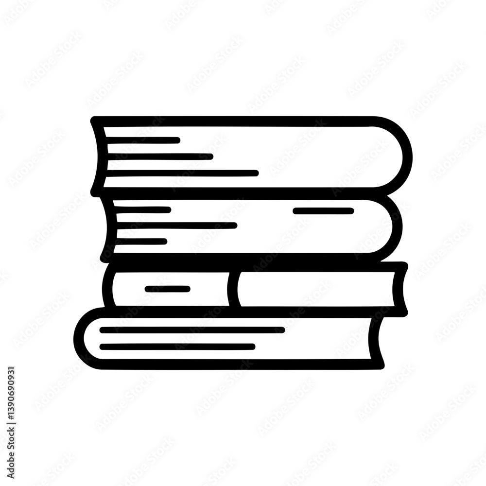 Stack of Books in Minimalist Style on White Background Stack of Books in Minimalist Style on White Background