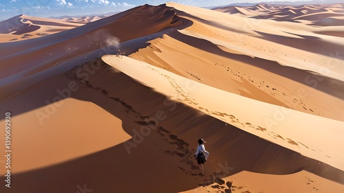 Fototapeta Naklejka Na Ścianę i Meble -  A desert where the dunes move like living creatures