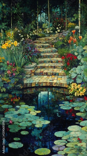 Beautiful Garden Scene Generated by AI


