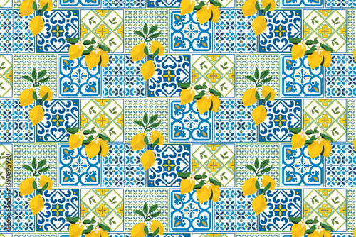 Amalfi Coast Lemon Tile Pattern