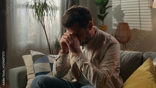 Photos Sad frustrated Caucasian man sick male homeowner upset worried displeased guy on
