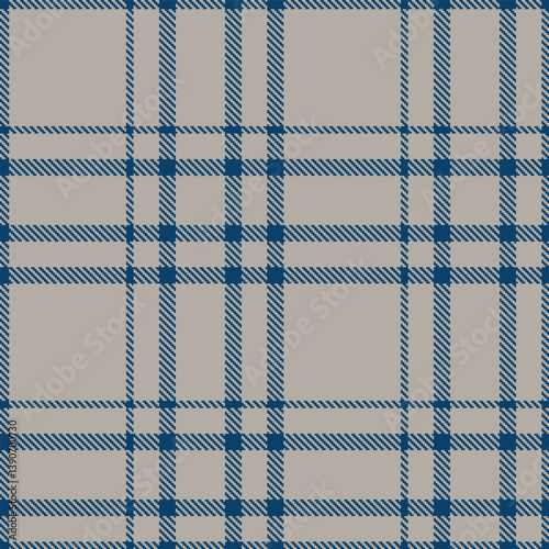 Contemporary Deep prussian blue & Warm greyish Seamless Tartan Fabric Design