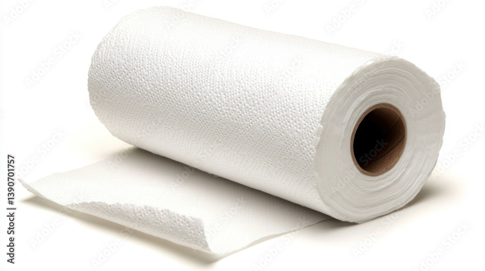 Rolled paper towel on white background Rolled paper towel on white background