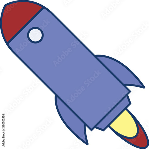 Simple rocket sign. Rocket launched icon.